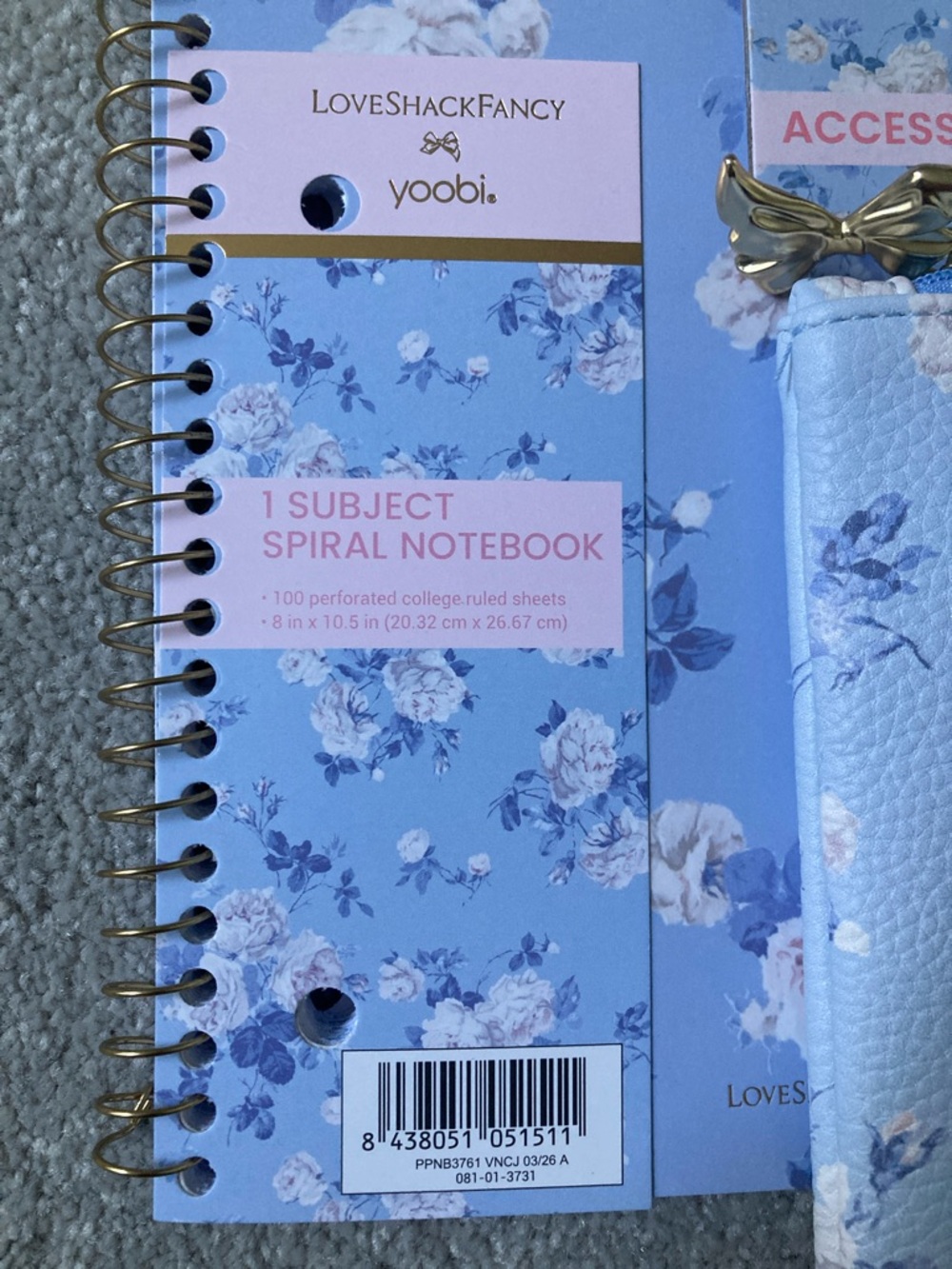 IN-HAND | LoveShackFancy x Target Yoobi Spiral Notebook & Pencil Case with Strap - Picture 3 of 4